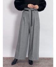 サークルバックルジオメトリックワイドパンツ