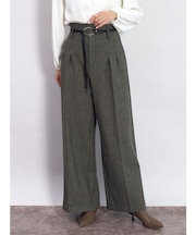 サークルバックルジオメトリックワイドパンツ