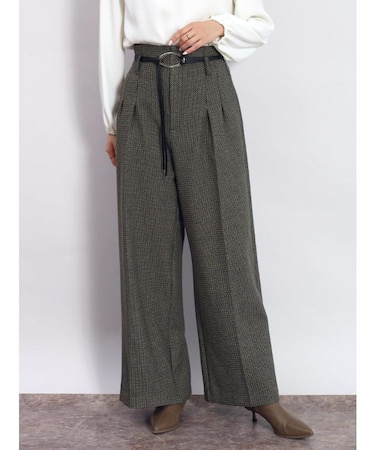 サークルバックルジオメトリックワイドパンツ