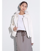 ダウンフード付きライダースジャケット