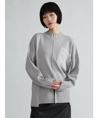 ストラップポケットスリットニット