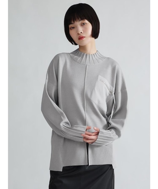 ストラップポケットスリットニット