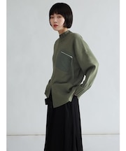 ストラップポケットスリットニット