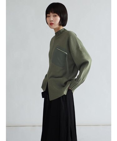 ストラップポケットスリットニット