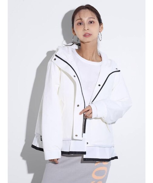 プリーツヘムフーディーブルゾン