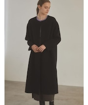 【尾州】Super 140`s Double beaver No-collar Midi Coat