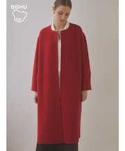 【尾州】Super 140`s Double beaver No-collar Midi Coat