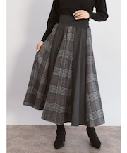 グレンチェックフレアスカート