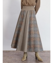 グレンチェックフレアスカート