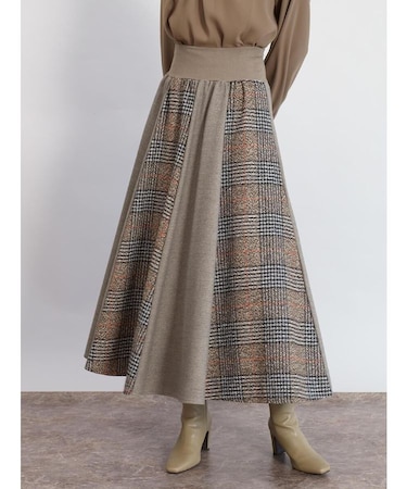 グレンチェックフレアスカート