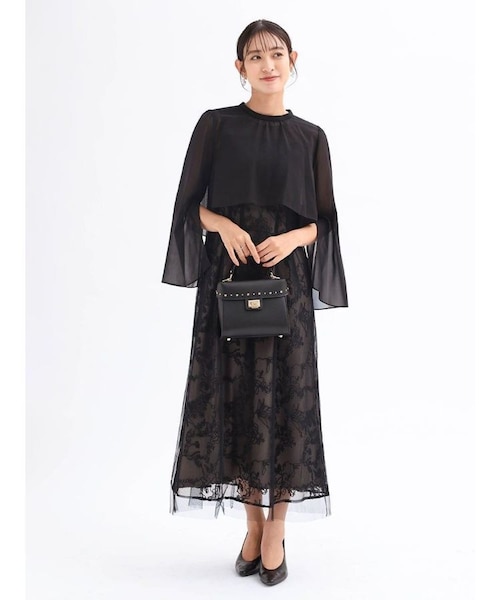 Rire Fete ビジューベルトチュールドレス　ブラック　定価59000円 リルフェテ Rire Fete ビジューベルトチュールドレス （ブラック