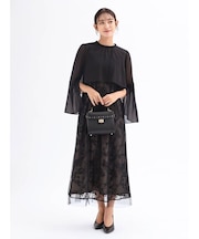 コード刺繍ノースリーブドレス＆オーガンジーボレロ