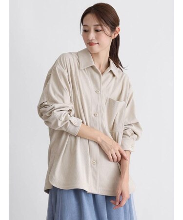 コーデュロイダブルタックシャツ