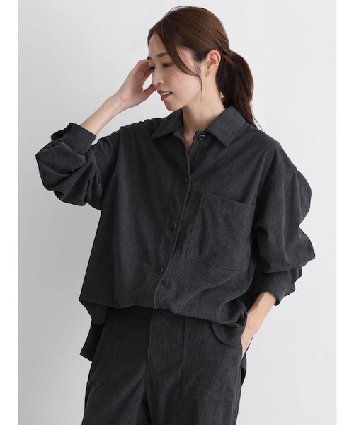 【スペシャル】50s 横畝 ループカラー コーデュロイシャツ ブラック グレー Starting Over シャツ Vintage-like collar corduroy check flannel