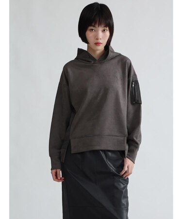 スウェードタッチフーディー