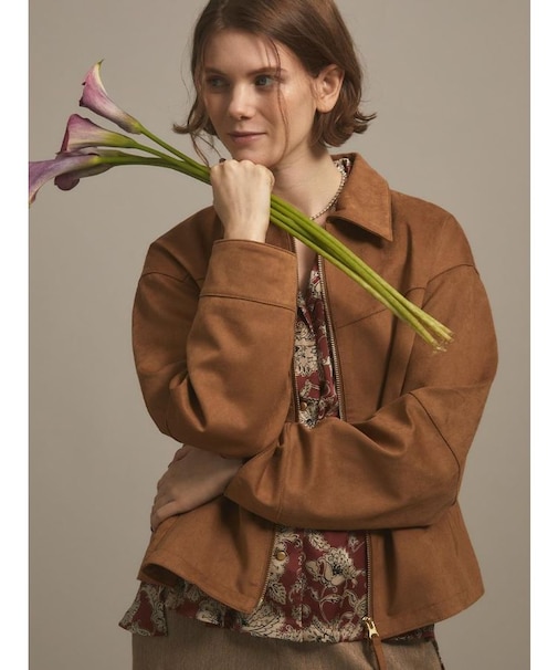 フェイクスウェードジップアップジャケット