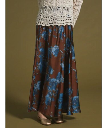 フラワープリントフレアスカート