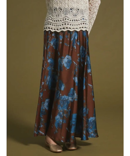 フラワープリントフレアスカート