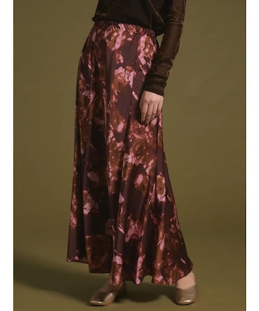 フラワープリントフレアスカート