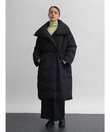 コード付きダウンミドルコート