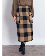 ブロックチェックタイトスカート