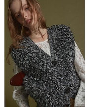 ミックスカラーループヤーンニットベスト