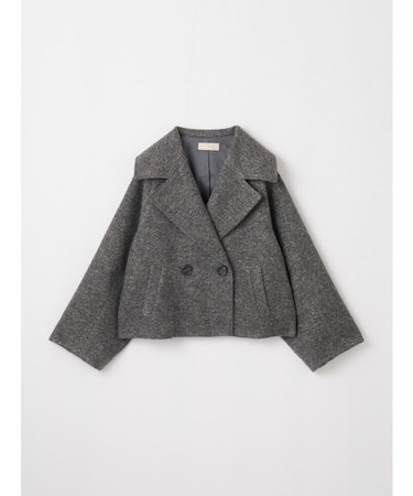 ラメツイードショートPコート