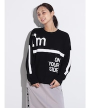 モノトーンロゴクルーネックニット