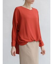 バルーンヘムVネックブラウス