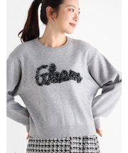 ロゴ刺繍ニット