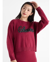 ロゴ刺繍ニット