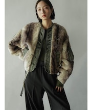 グラデーションフェイクファージャケット