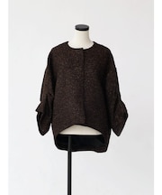 【LINTON】アームギャザーファンシーツイードアウター01