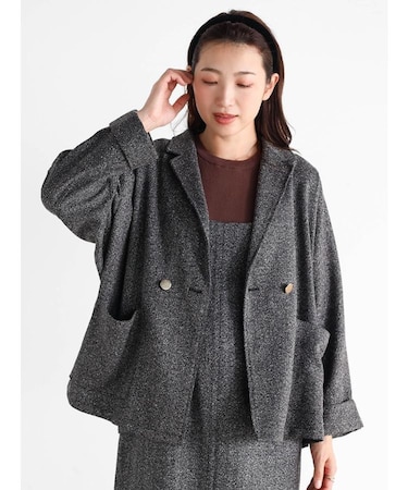 ツイードテーラードジャケット