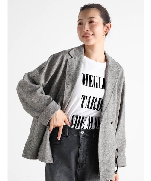 ツイードテーラードジャケット