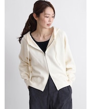 ジップアップニットフーディー