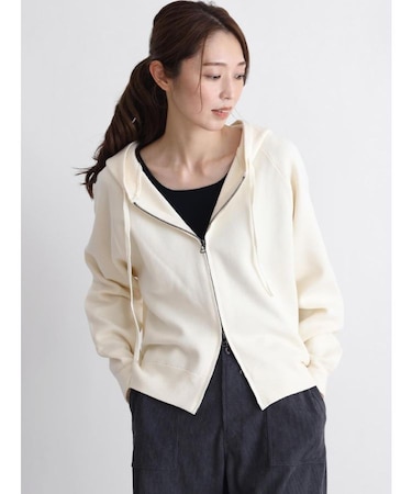 ジップアップニットフーディー