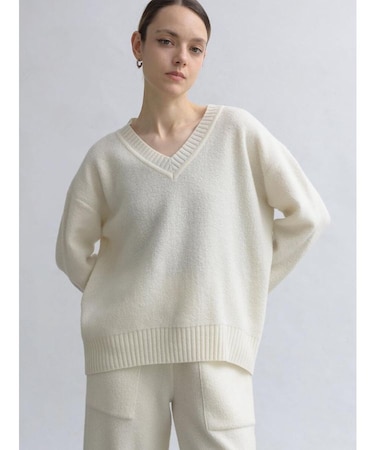 【新潟】パイル地リバーシブルニットVネックPO