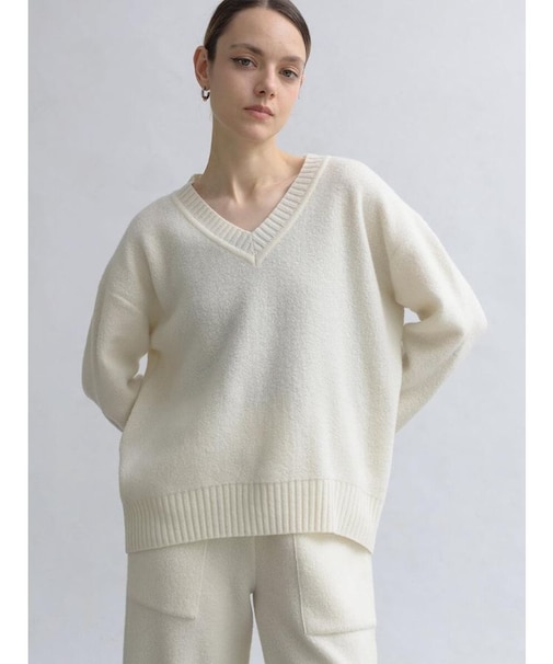 【新潟】パイル地リバーシブルニットVネックPO