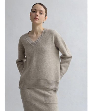 【新潟】パイル地リバーシブルニットVネックPO