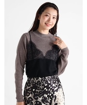 レースキャミレイヤードニット