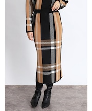 ビッグチェックニットスカート