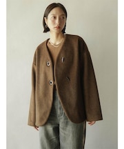 ノーカラーコクーンジャケット