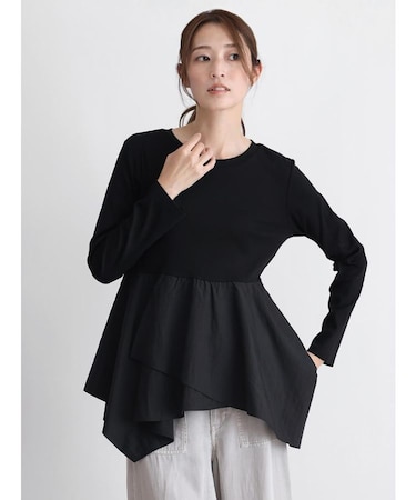 裾フリルデザインプルオーバー