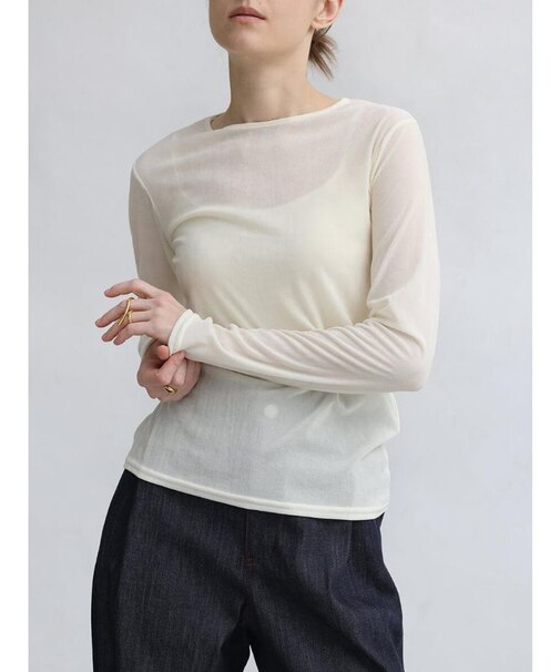 フロッキーベロアタートルネックトップス