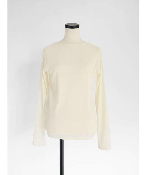 フロッキーベロアクルーネックトップス