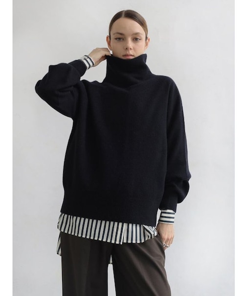 【諏訪】ボトルネックウールニットPO