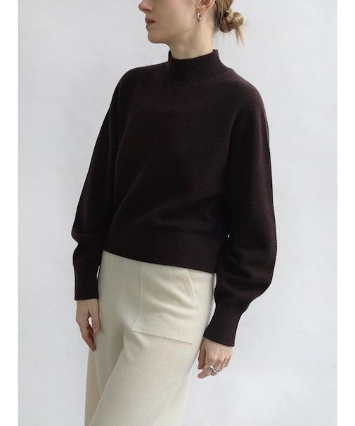 【諏訪】モックネックショートニットPO