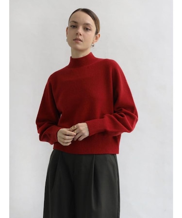 【諏訪】モックネックショートニットPO