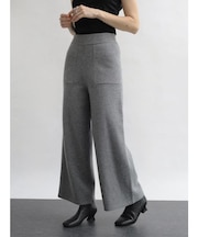 圧縮ウールワイドパンツ